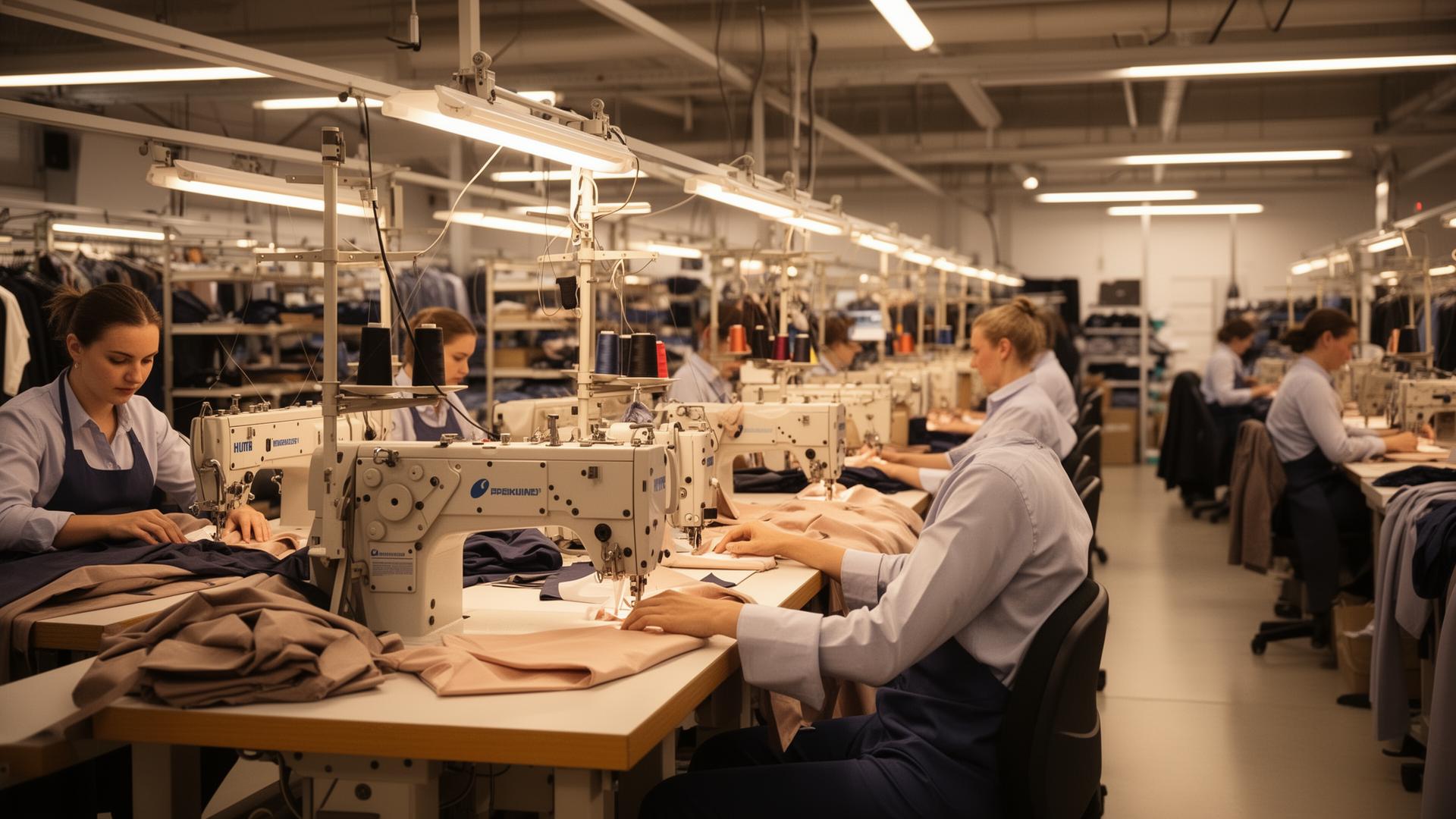 Modern clothing manufacturing facility